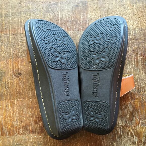 Alegria Colette Strap Sandal Womens 38 7.5-8 Rose Gold Leather Metallic Classic - Picture 8 of 10